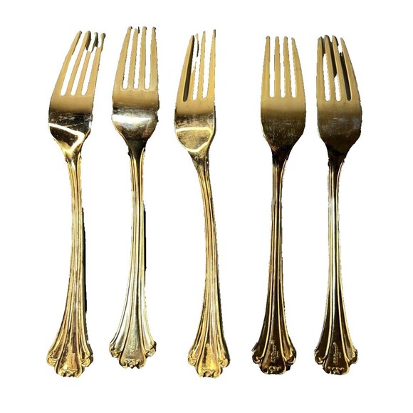 FB Rogers Golden Plated Electroplate American Chipendale Flatware 5 Dinner - Picture 7 of 16